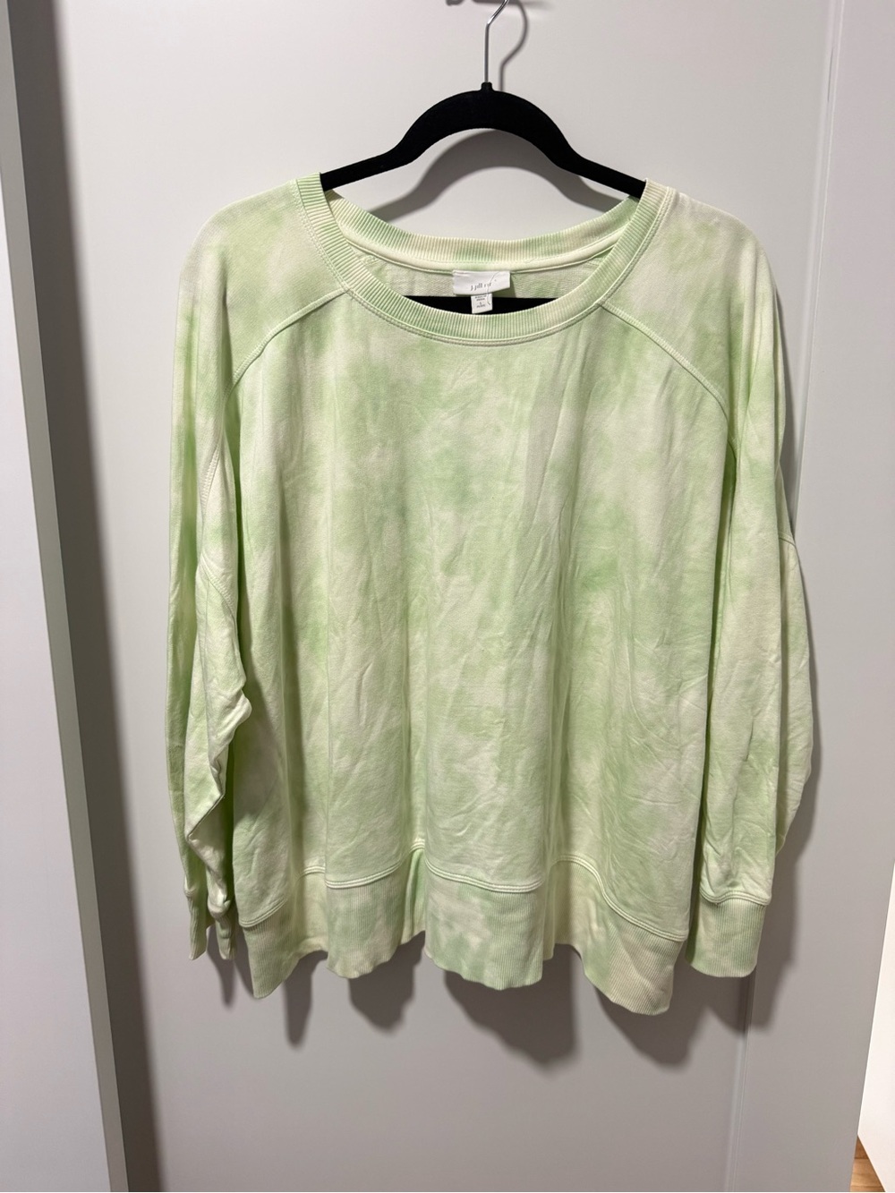 J. Jill Fit Mint Green Tie-Dye Pullover Sweatshirt